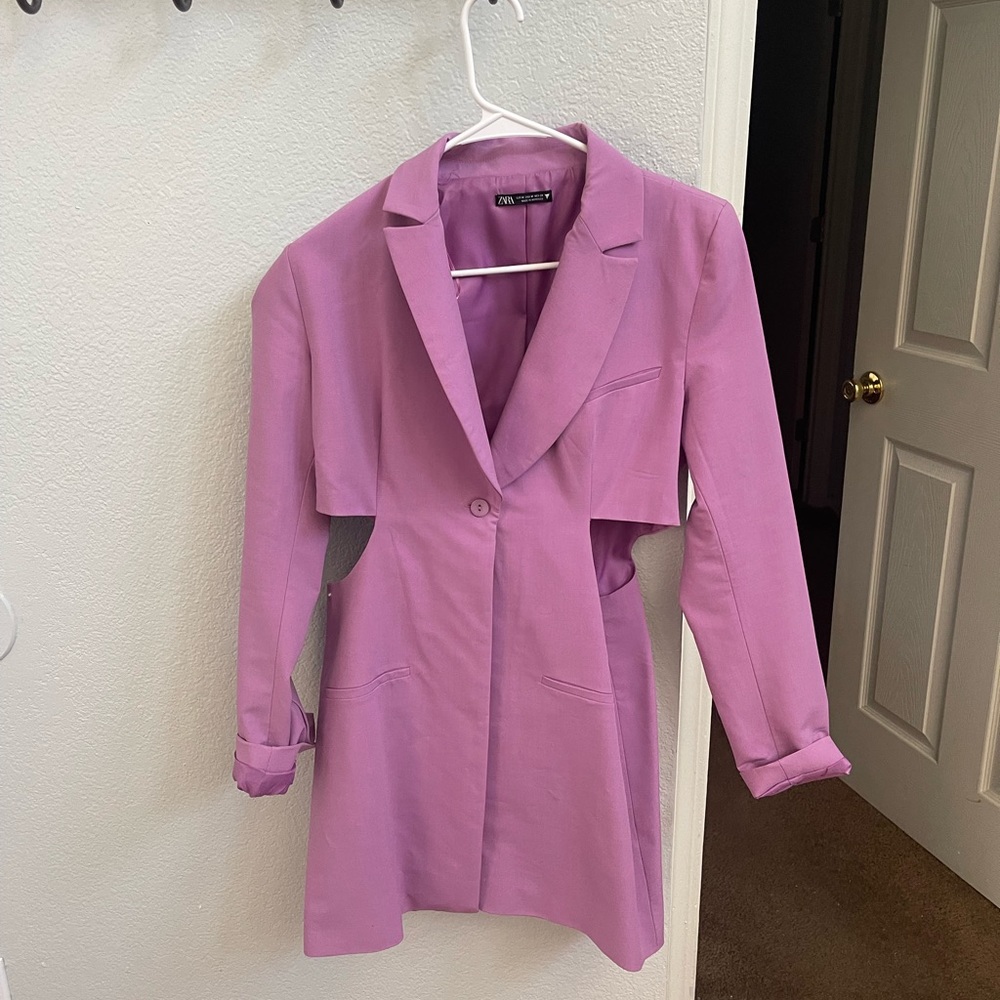Purple zara blazer dress